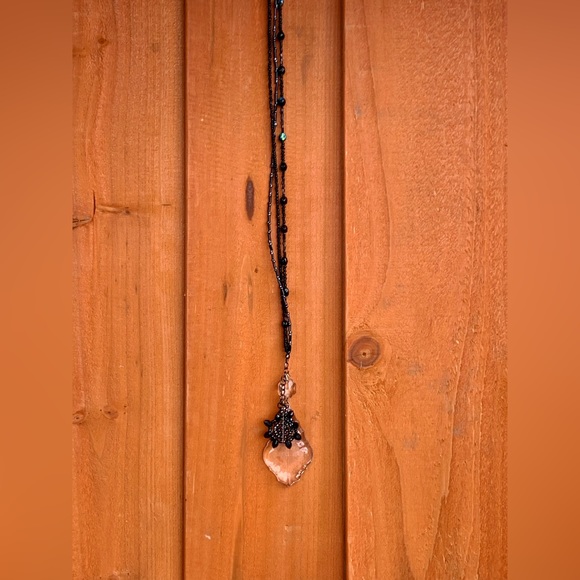 Beaded Black 21” Sun Catcher Door Hanger w Vintage Italian Chandelier Crystal - Picture 8 of 9